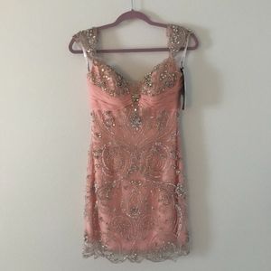 Sherri Hill Short Beaded Dress With Tags